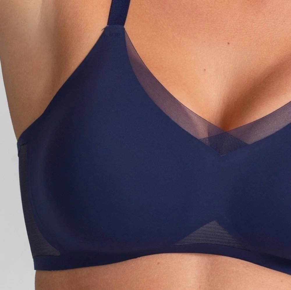 Honeylove Crossover Wireless Bra Blue Size XL